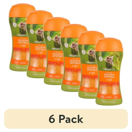 (6 pack) Vibrant Life Litter Box Deodorizing Crystals, Tropical Breeze