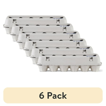(6 pack) Vibrant Life Egg Cartons, Natural Pulp Paper Material, Holds 12 Eggs