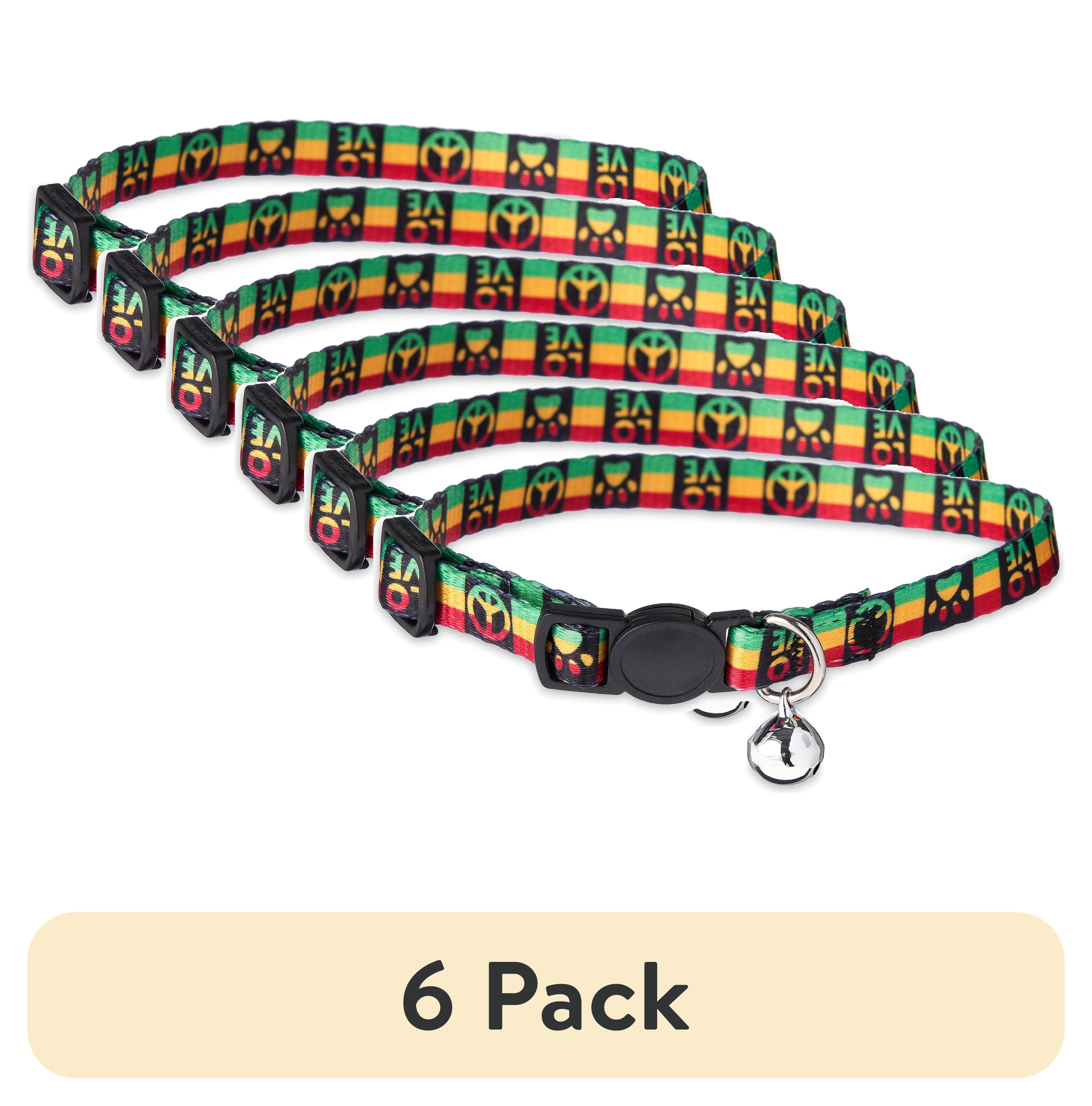 (6 pack) Vibrant Life Rasta Print Cat Collar, One Size