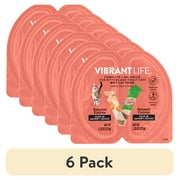 (6 pack) Vibrant Life Salmon Entree Pate in Savory Juices, Complete + Balanced, 2.64 oz Split Cup