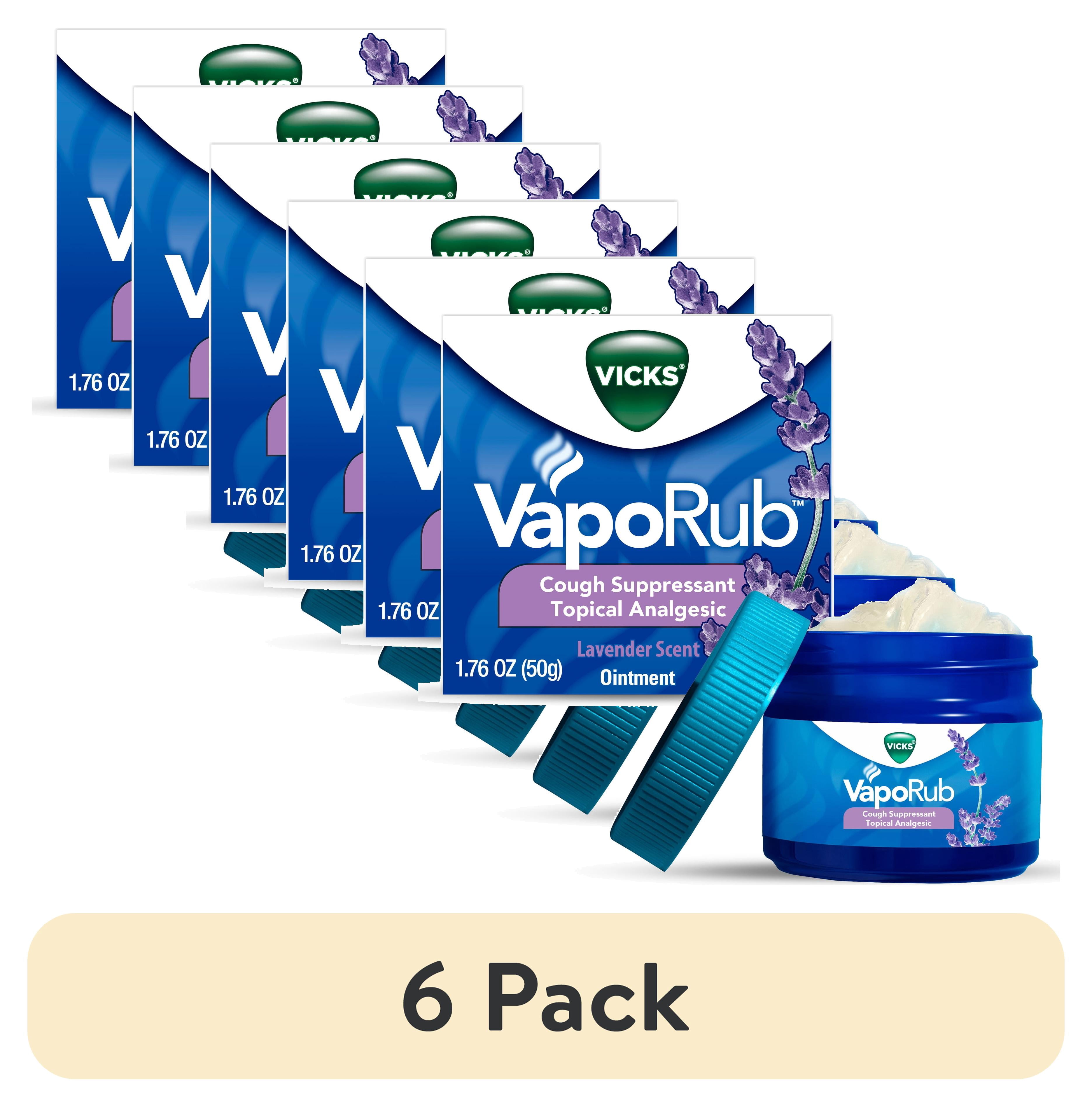 (6 pack) Vicks VapoRub Topical Chest Rub & Analgesic, Lavender Scent, 1.76 oz