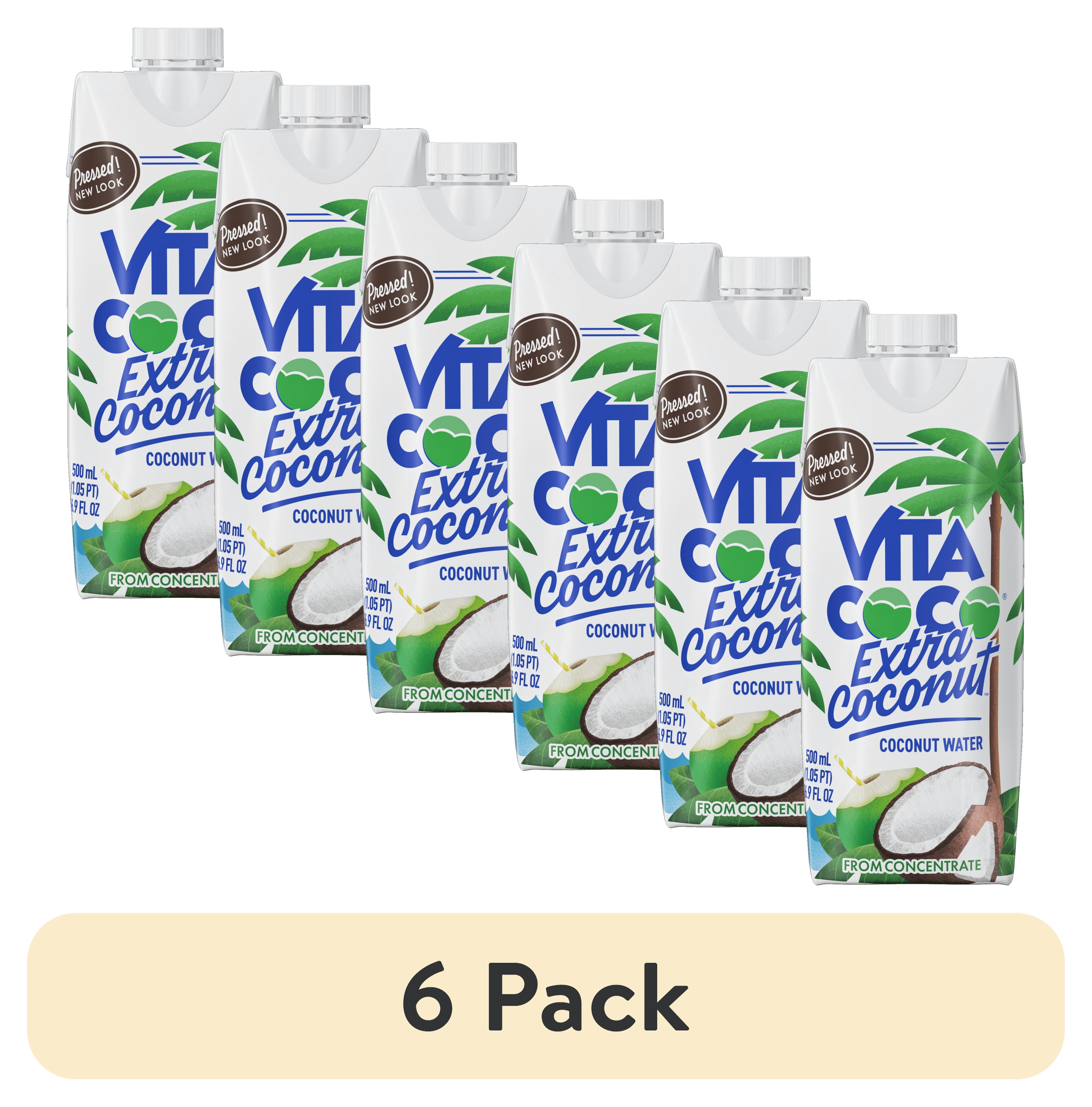6 pack) Vita Coco Extra Coconut Coconut Water, 16.9 fl oz