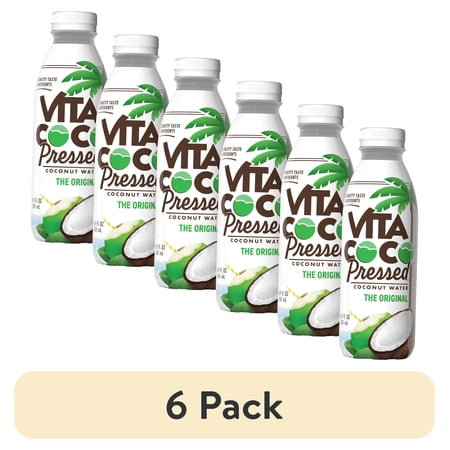 (6 pack) Vita Coco Pressed Coconut Water, Nutrient & Electrolyte Rich, Original, 16.9 fl oz