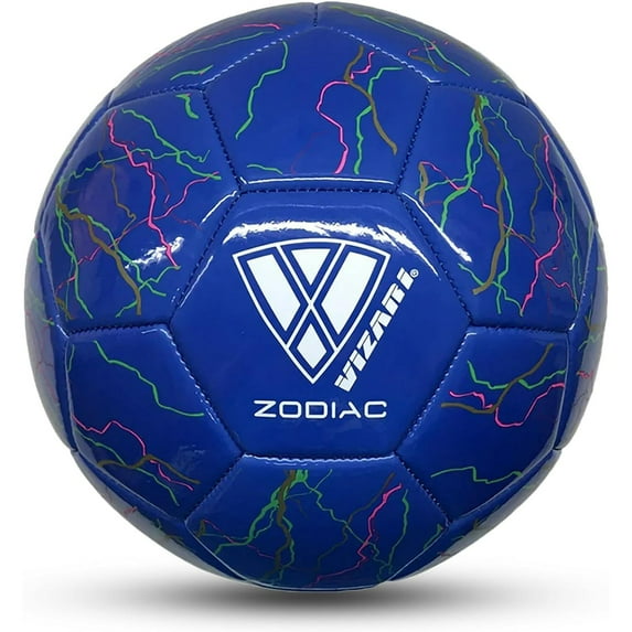 (6 pack) Vizari Zodiac Soccer Ball | Sizes 3, 4, 5 | Durable Waterproof Synthetic Leather | For Youth & Adults - BLUE, 4