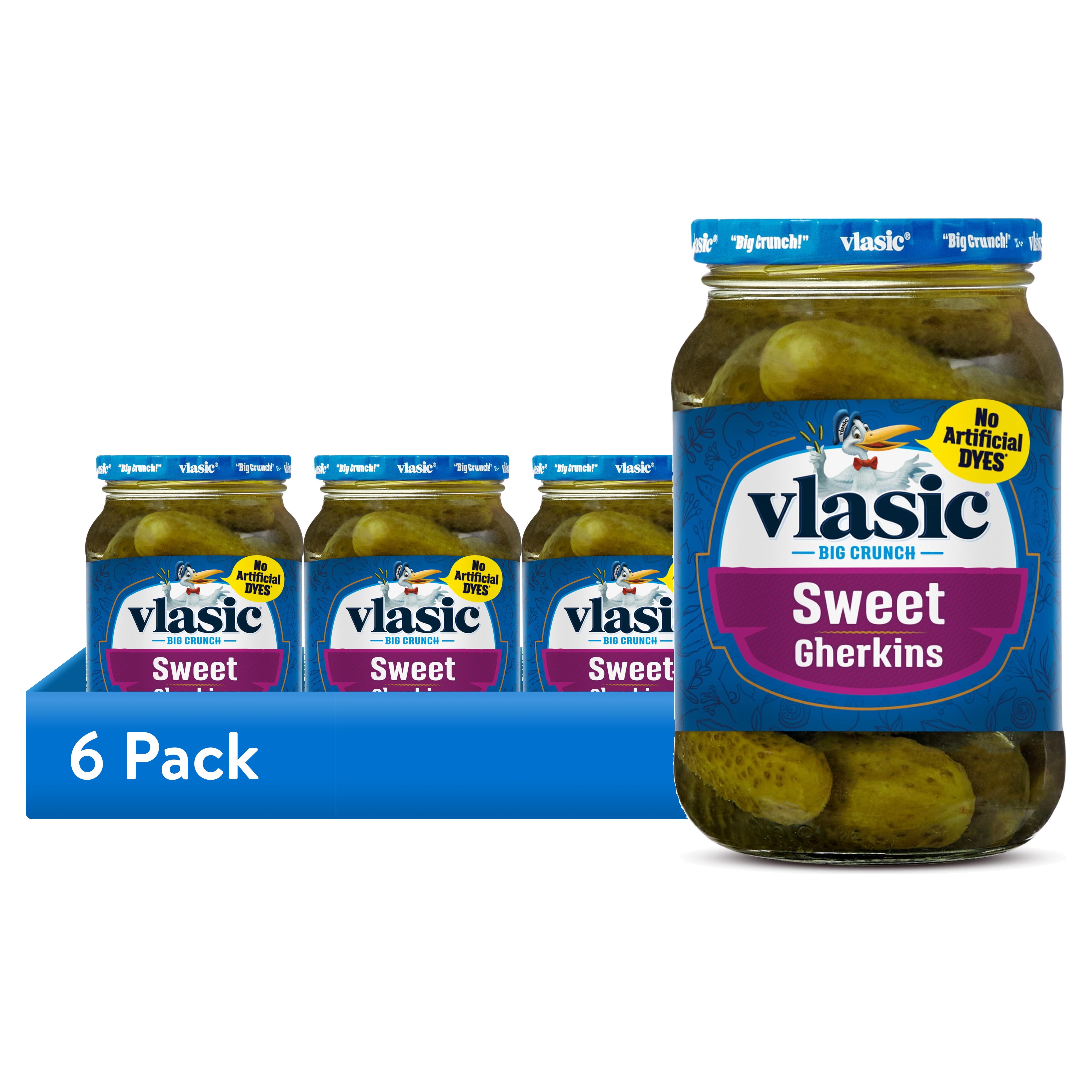 (6 pack) Vlasic Sweet Gherkins Pickles, Mini Sweet Pickles, 16 fl oz Jar