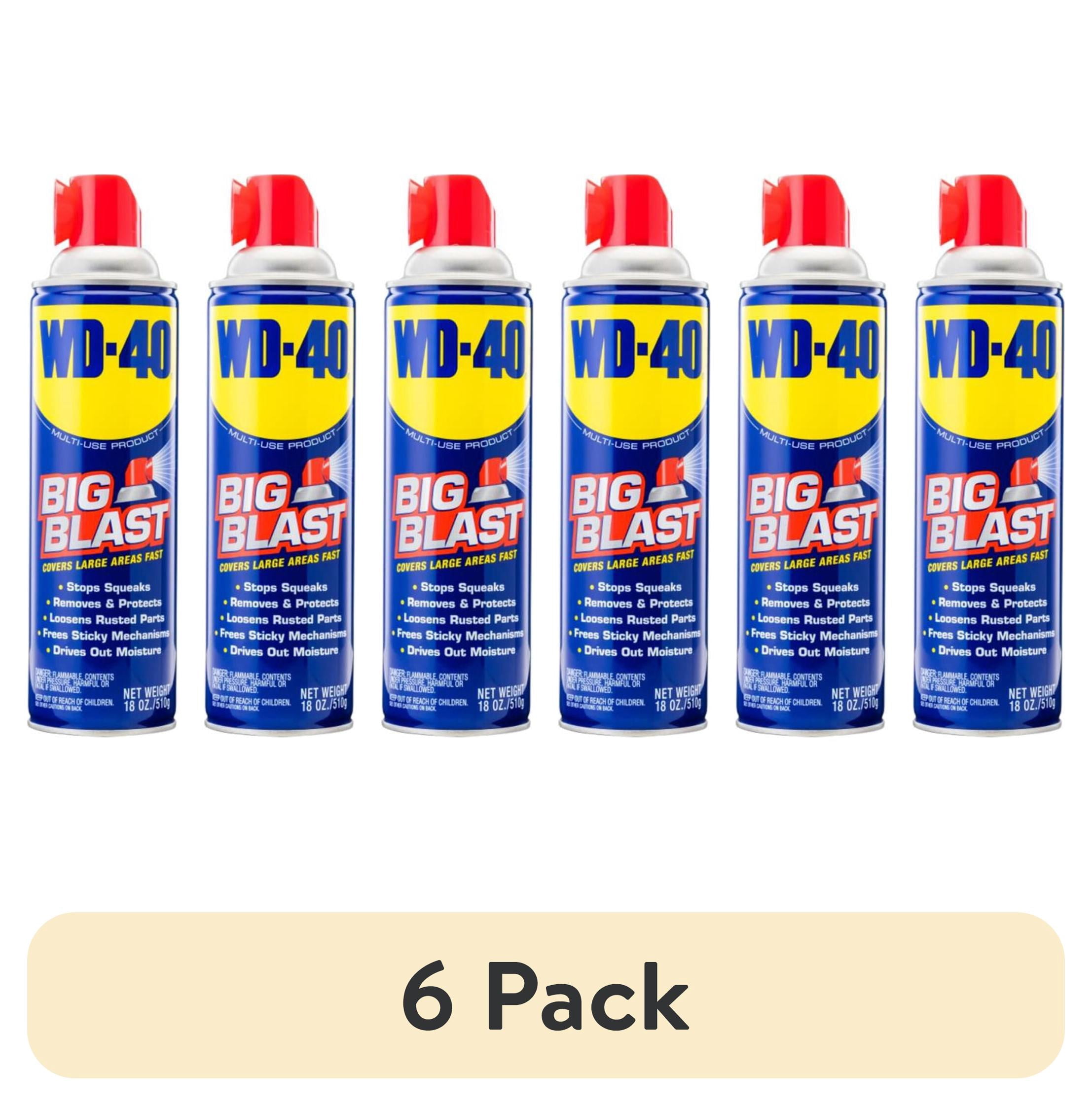(6 pack) WD-40 Multi-Use Product Big-Blast Lubricant with Wide Nozzle Spray, 18 oz