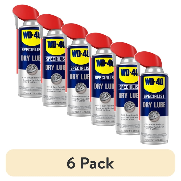 (6 pack) WD-40 Specialist Dry Lube Long-Lasting Lubricant Spray, 10 oz