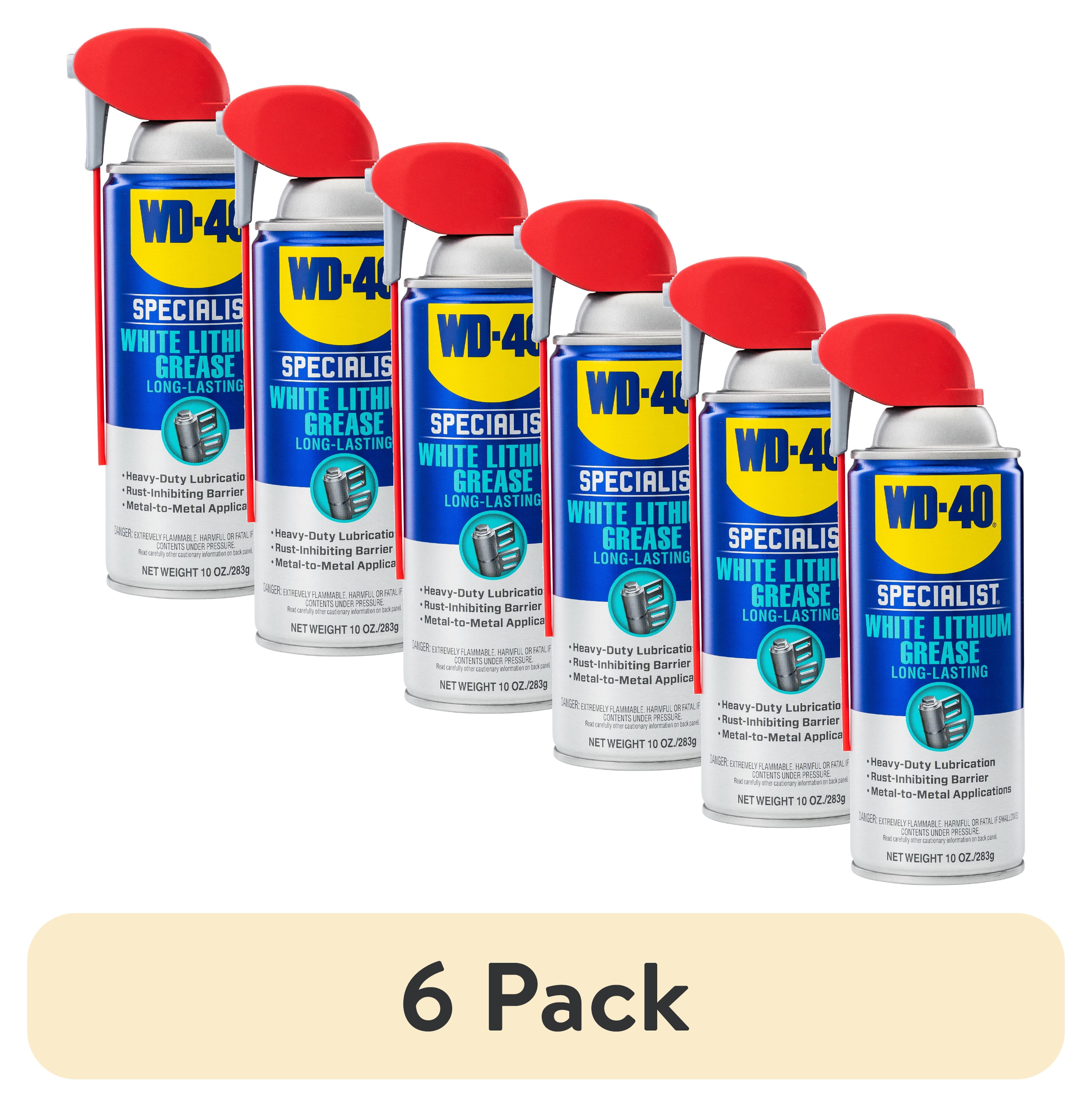6 pack) WD-40 Specialist White Lithium Grease Protective Spray, 10 oz