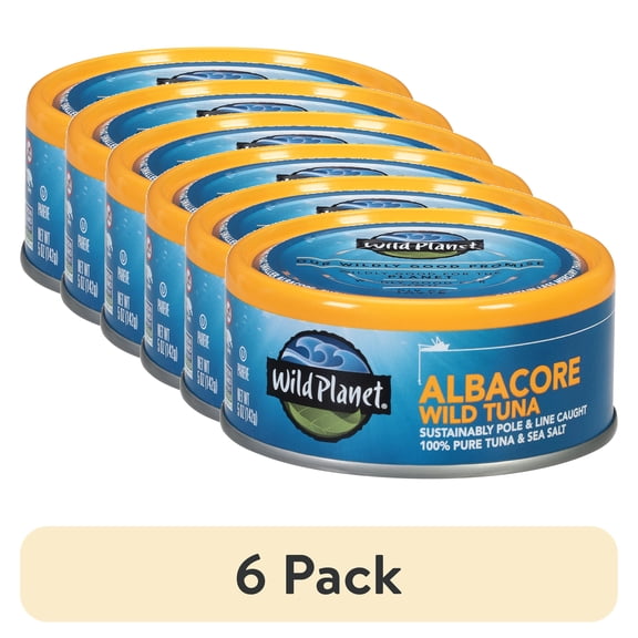 (6 pack) Wild Planet Albacore Wild Tuna with Sea Salt, 5 oz Can
