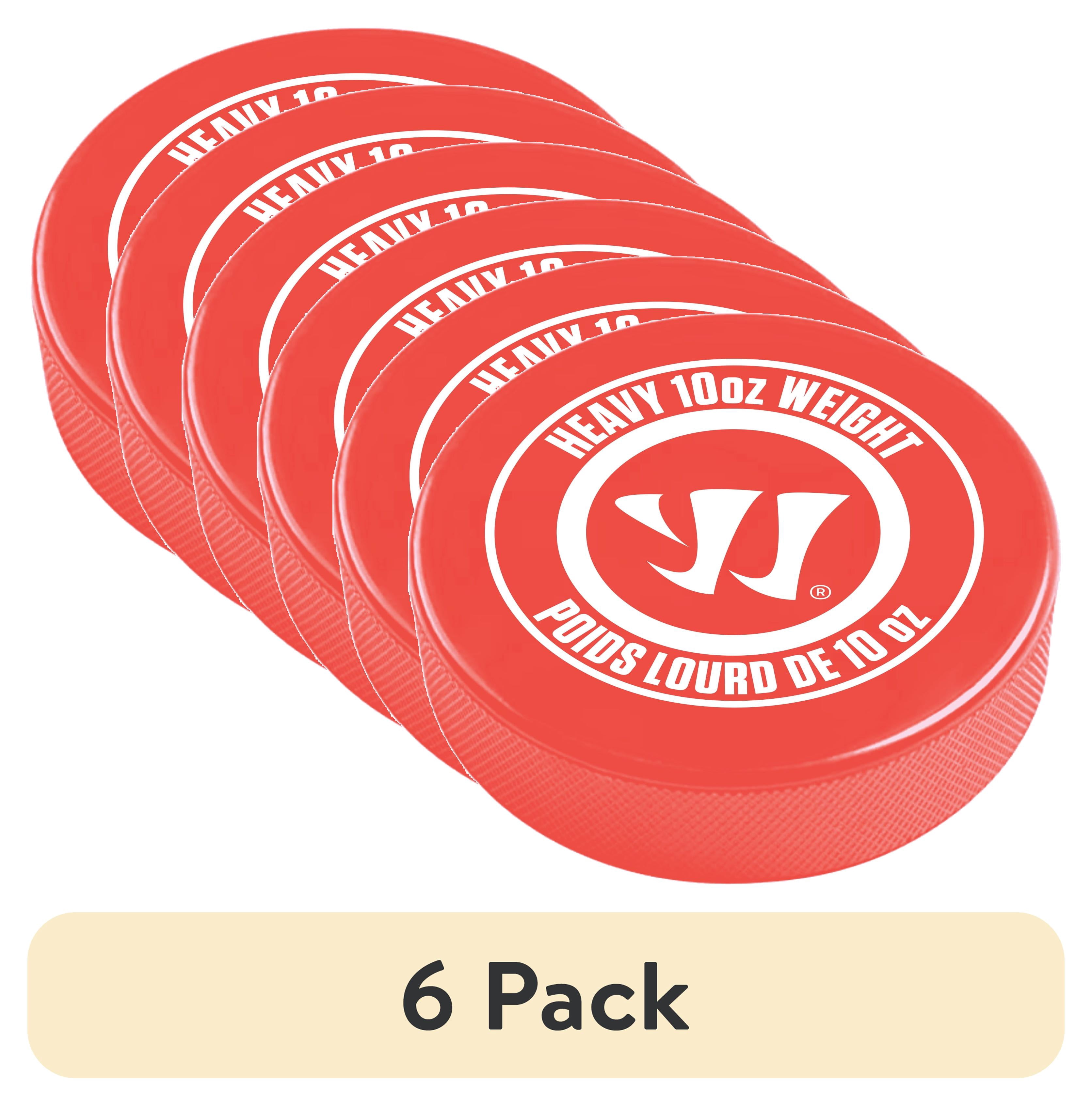(6 pack) Warrior 10oz Training Hockey Puck - Red - 3" x 1" - Heavyweight Rubber Puck - 1 Each New - Unisex
