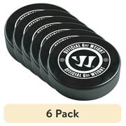 6 pack Warrior Official Size Ice Hockey Puck - 6oz - Black Rubber - Ideal for Use on Ice
