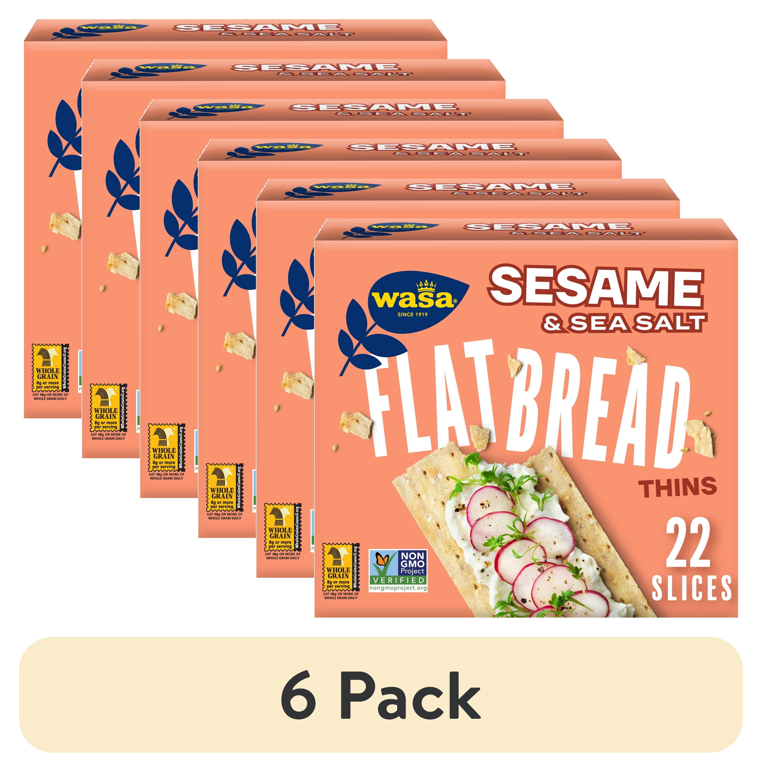 (6 pack) Wasa Sesame & Sea Salt Flatbread Thins, 6.7 Oz.