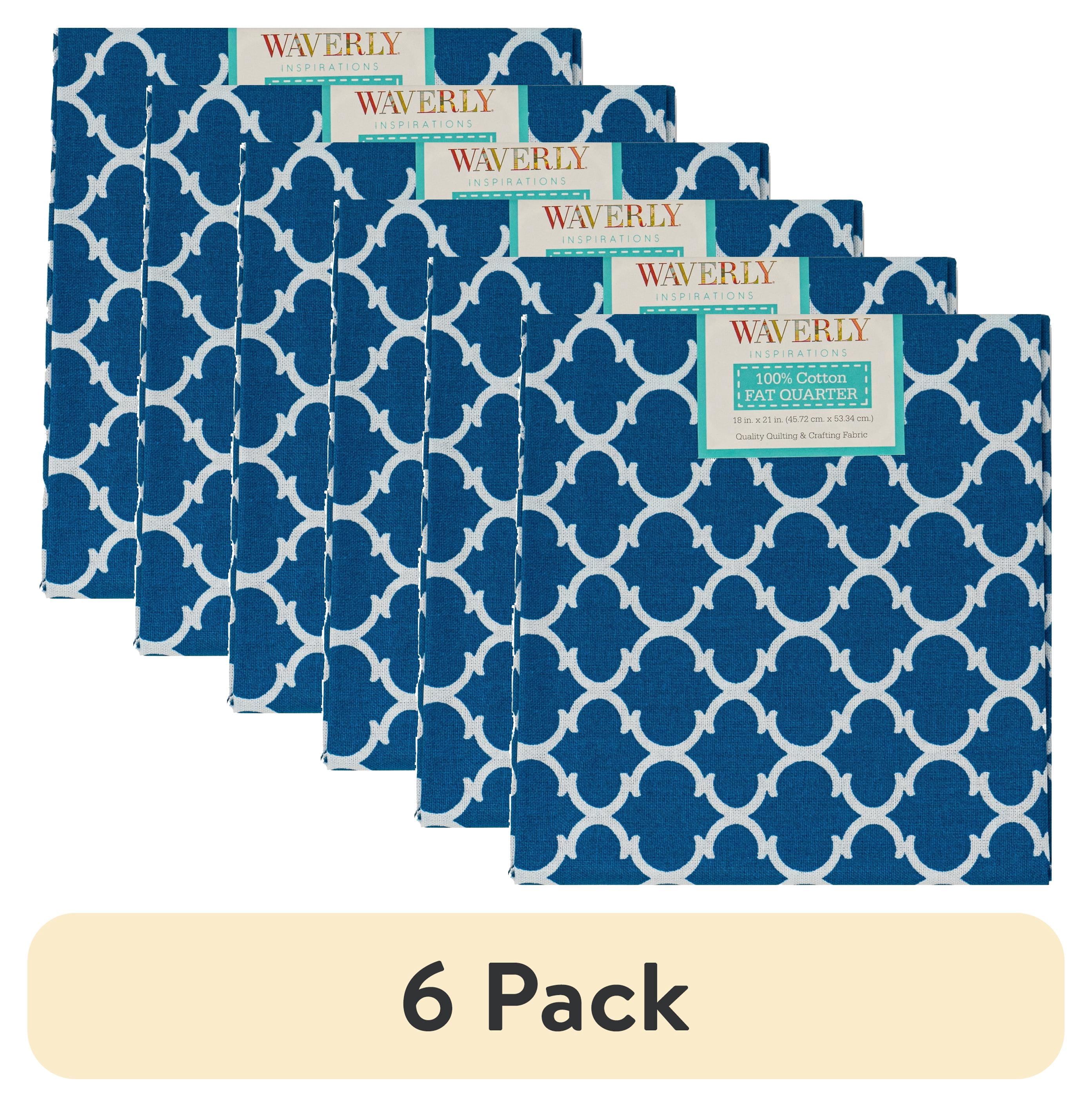 (6 pack) Waverly Inspirations, 100% Cotton, Sewing & Crafting, Ogee Grecian Blue, Fat Quarter, Prints, 21 x 18