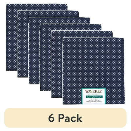 (6 pack) Waverly Inspirations Cotton 18" x 21" Fat Quarter Pindot Ink Print Fabric, 1 Each