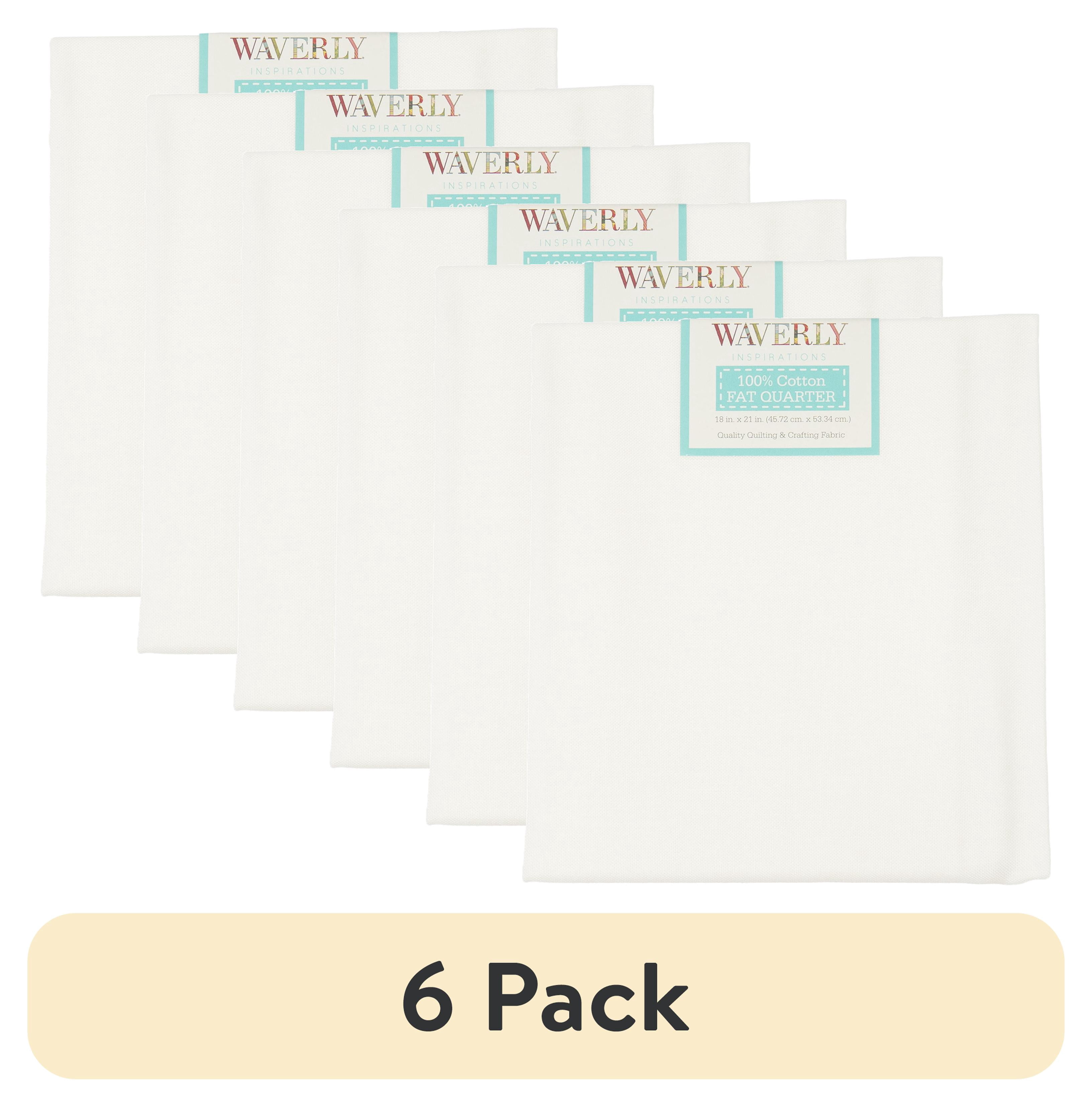 (6 pack) Waverly Inspirations Fat Quarter Precut 100% Cotton Prints Fabric White 18 in x 21 in for Quilting & Sewing