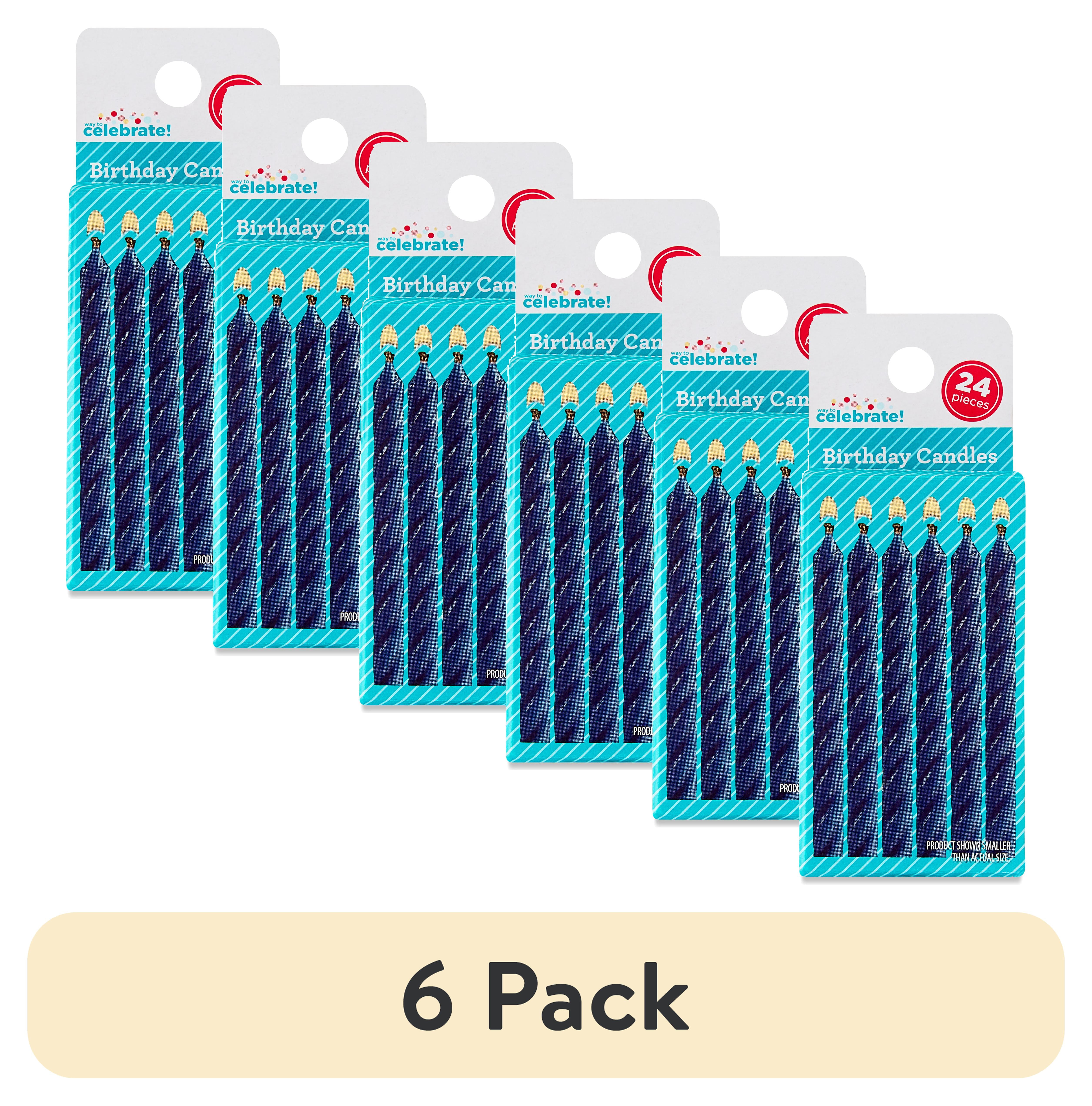 (6 pack) Blue Spiral Birthday Candles, 24 Count, by Way To Celebrate
