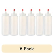 (6 pack) 6 fl oz, Clear Plastic Squeeze Bottle, by Way To Celebrate