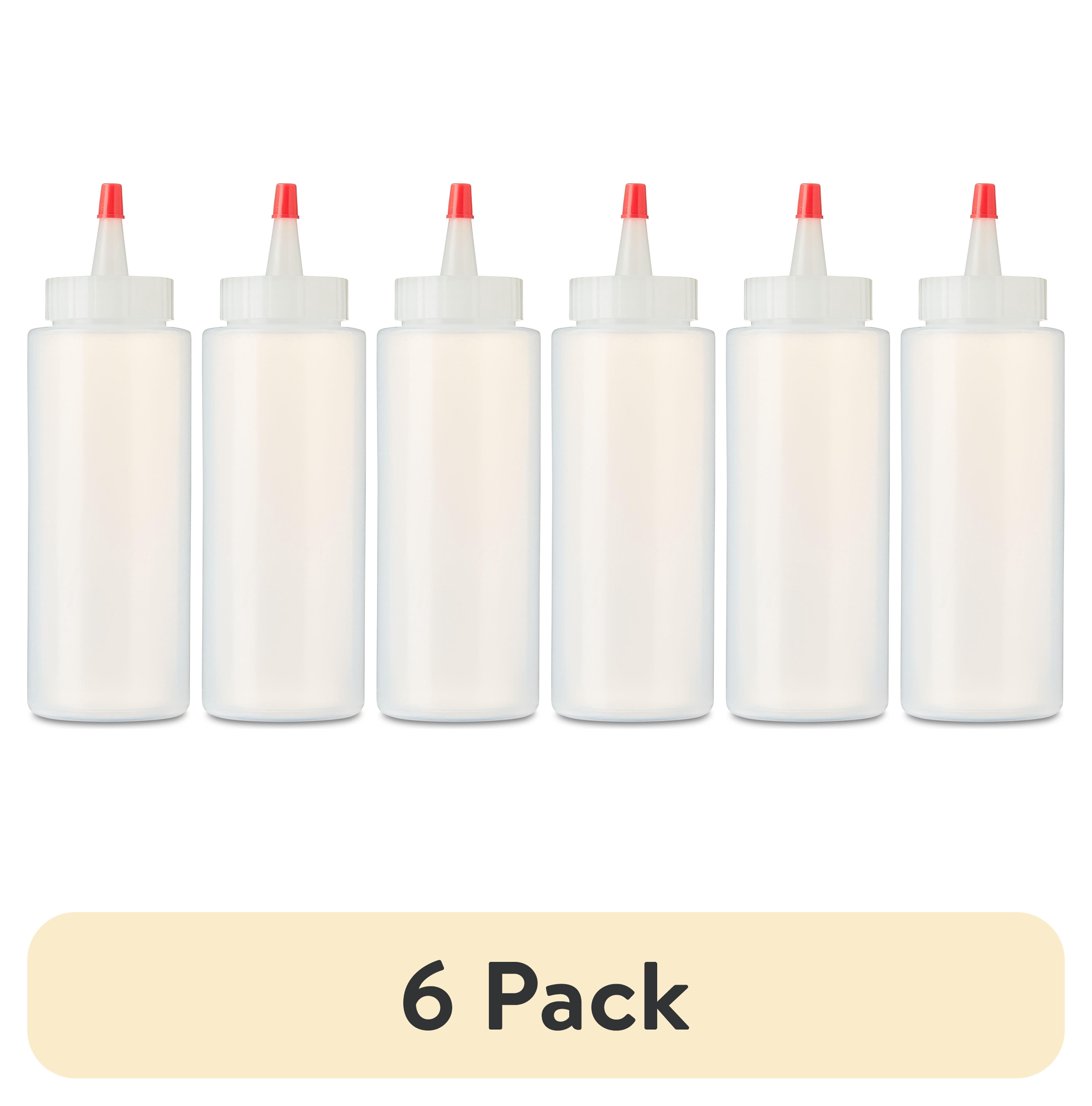 (6 pack) 1 Count, 6 fl oz, Clear Plastic Squeeze Bottle, by Way To Celebrate
