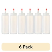 (6 pack) 1 Count, 6 fl oz, Clear Plastic Squeeze Bottle, by Way To Celebrate