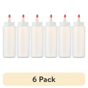 (6 pack) 6 fl oz, Clear Plastic Squeeze Bottle, by Way To Celebrate