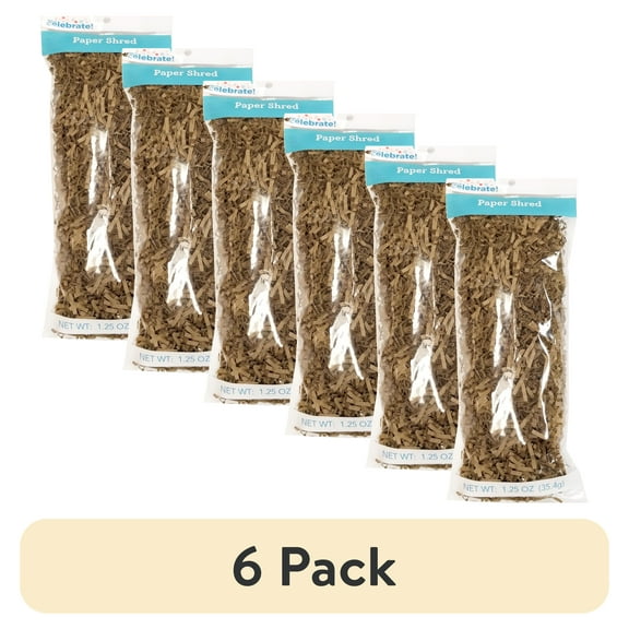 (6 pack) Kraft Paper Shred, 1.25 oz, by Way To Celebrate