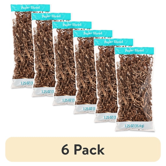 (6 pack) Kraft Paper Shred, 1.25 oz, by Way To Celebrate