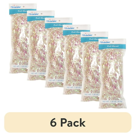 (6 pack) Iridescent Paper Shred, 1.25 oz, by Way To Celebrate