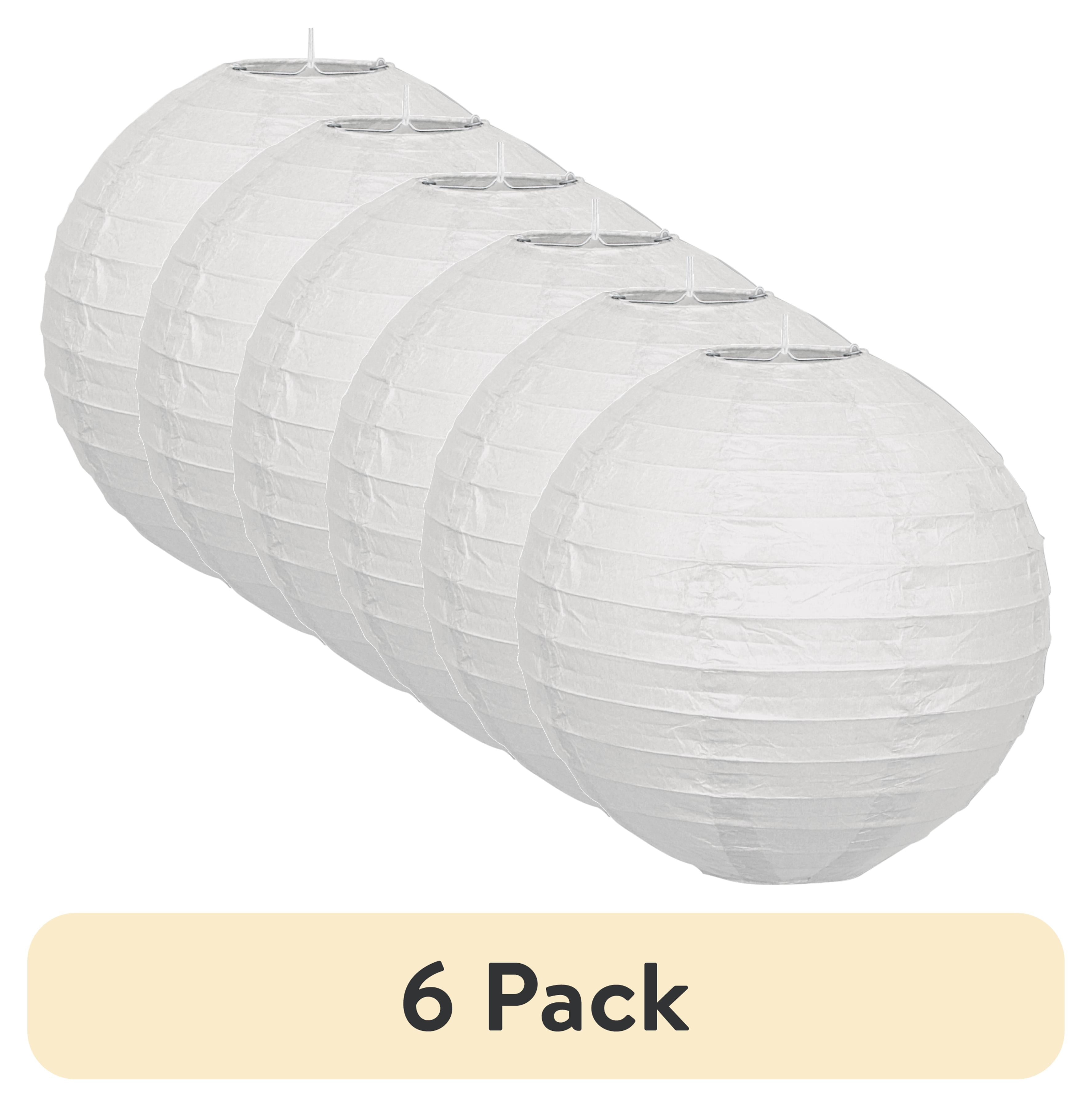 (6 pack) Way to Celebrate! 10" White Round Party Paper Lantern