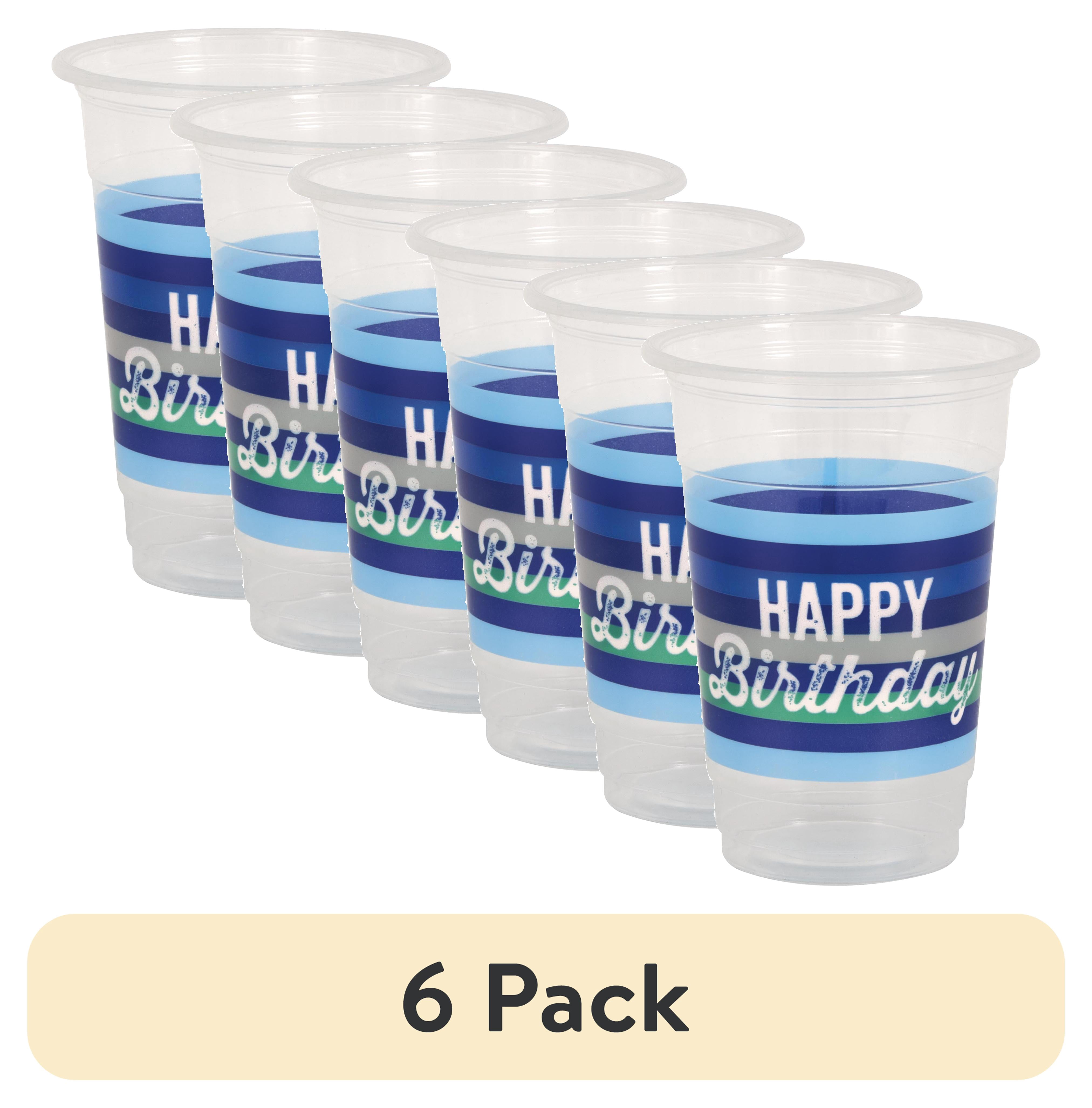 (6 pack) PRINTED STRIPE CUPS