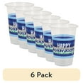 thumbnail image 1 of (6 pack) Way to Celebrate! 16 fl oz Green & Blue Stripes Disposable Birthday Plastic Cups, 8ct, 1 of 8