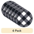 thumbnail image 1 of (6 pack) Disposable Paper Dessert Plates, 7", Black Buffalo Plaid, 10 Count, Way To Celebrate, 1 of 4