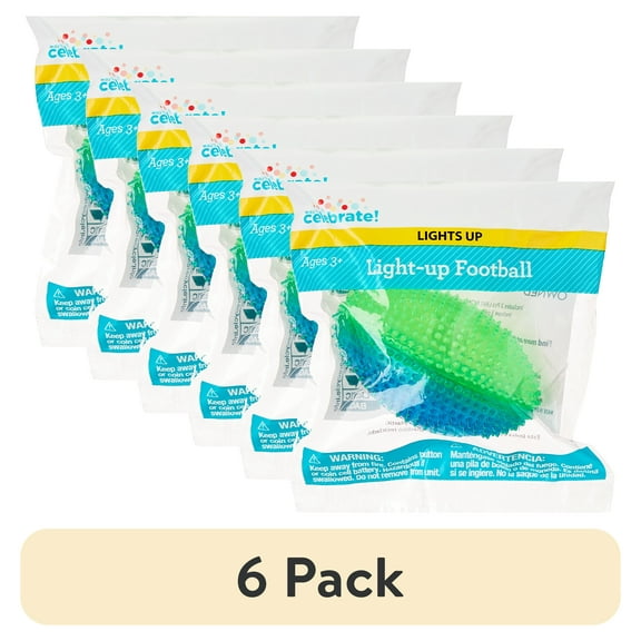 (6 pack) Blue/Green Light-Up Football Party Favor, by Way To Celebrate