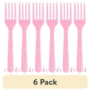 (6 pack) Disposable Cutlery Set, Light Pink, 24 pieces, by Way To Celebrate