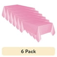thumbnail image 1 of (6 pack) Rectangular 54" x 108" Light Pink Plastic Table Cover, by Way To Celebrate, 1 of 9