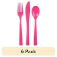 thumbnail image 1 of (6 pack) Disposable Plastic Cutlery Set, Neon Pink, 24 Pieces, by Way To Celebrate, 1 of 8