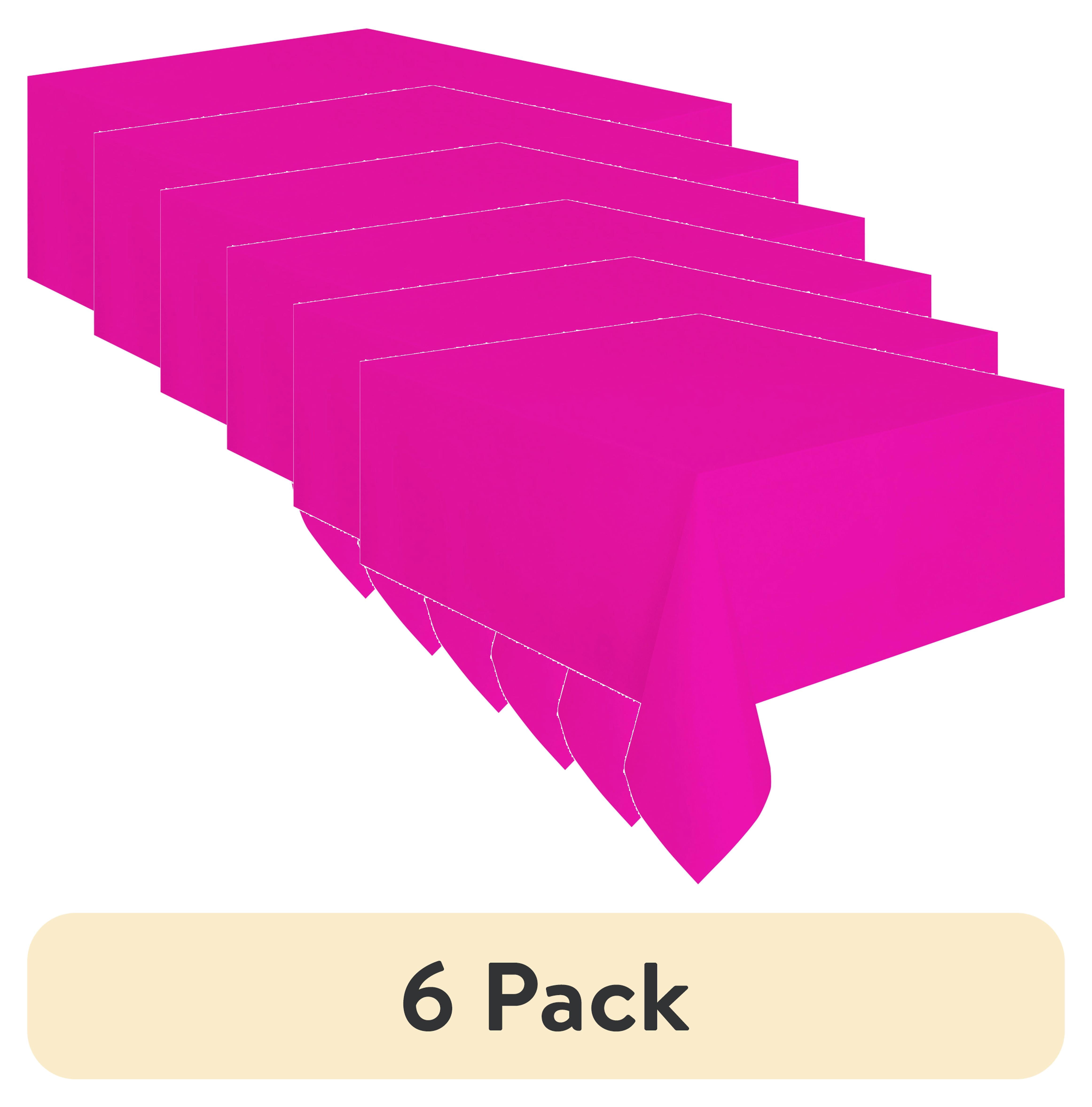 (6 pack) 1CT 54 IN x 108IN Pink Rectangular Plastic Table Covers by Way To Celebrate