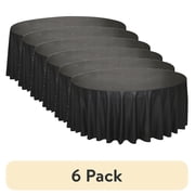 (6 pack) Round 84" Black Plastic Table Cover, by Way To Celebrate