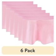 (6 pack) Round 84" Light Pink Plastic Table Cover, by Way To Celebrate