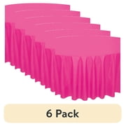 (6 pack) Round 84" Neon Pink Plastic Table Cover, by Way To Celebrate