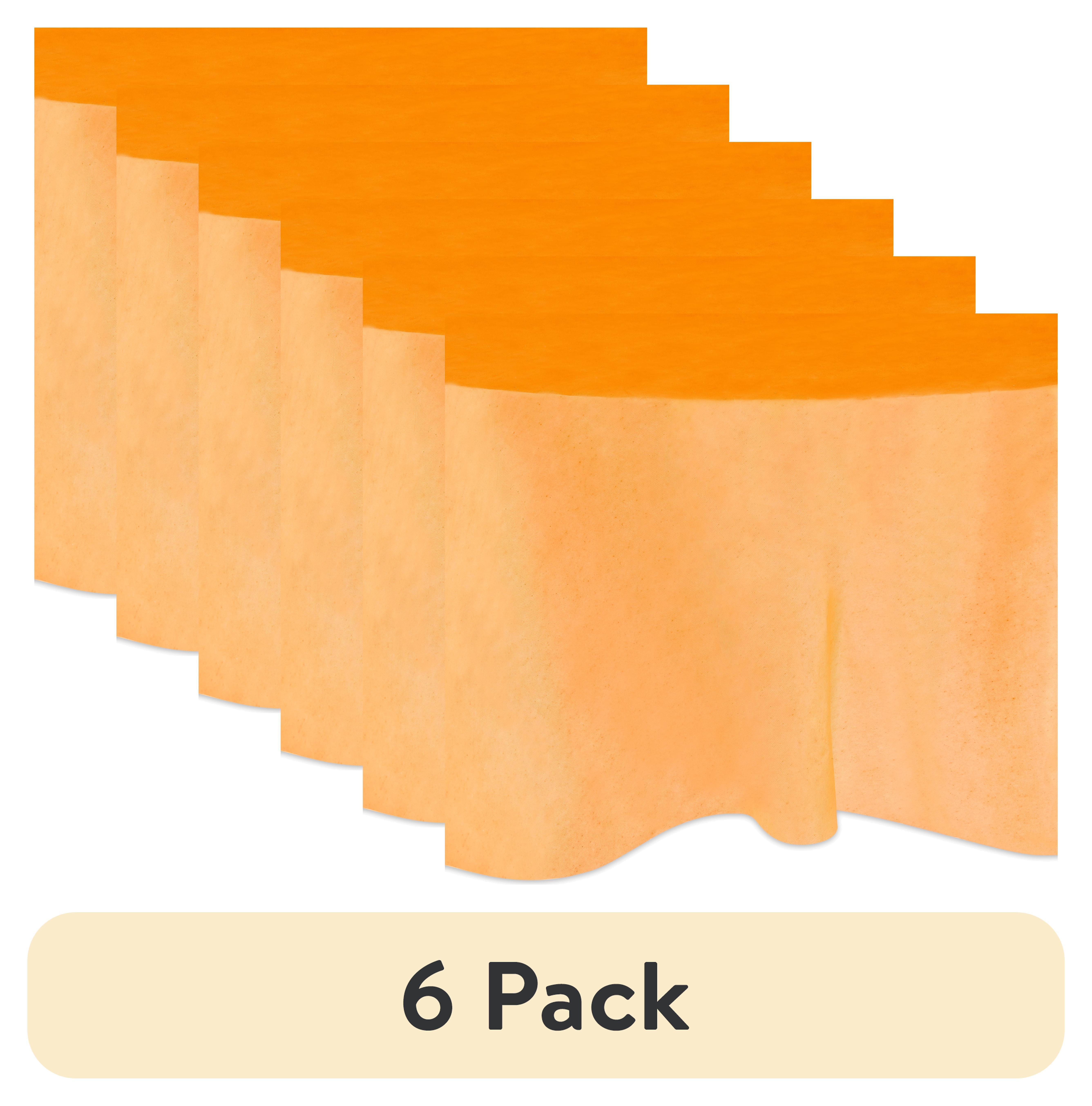 Vibrant Orange Round Plastic Table Cover 84 Inch - Durable Reusable Party Decor