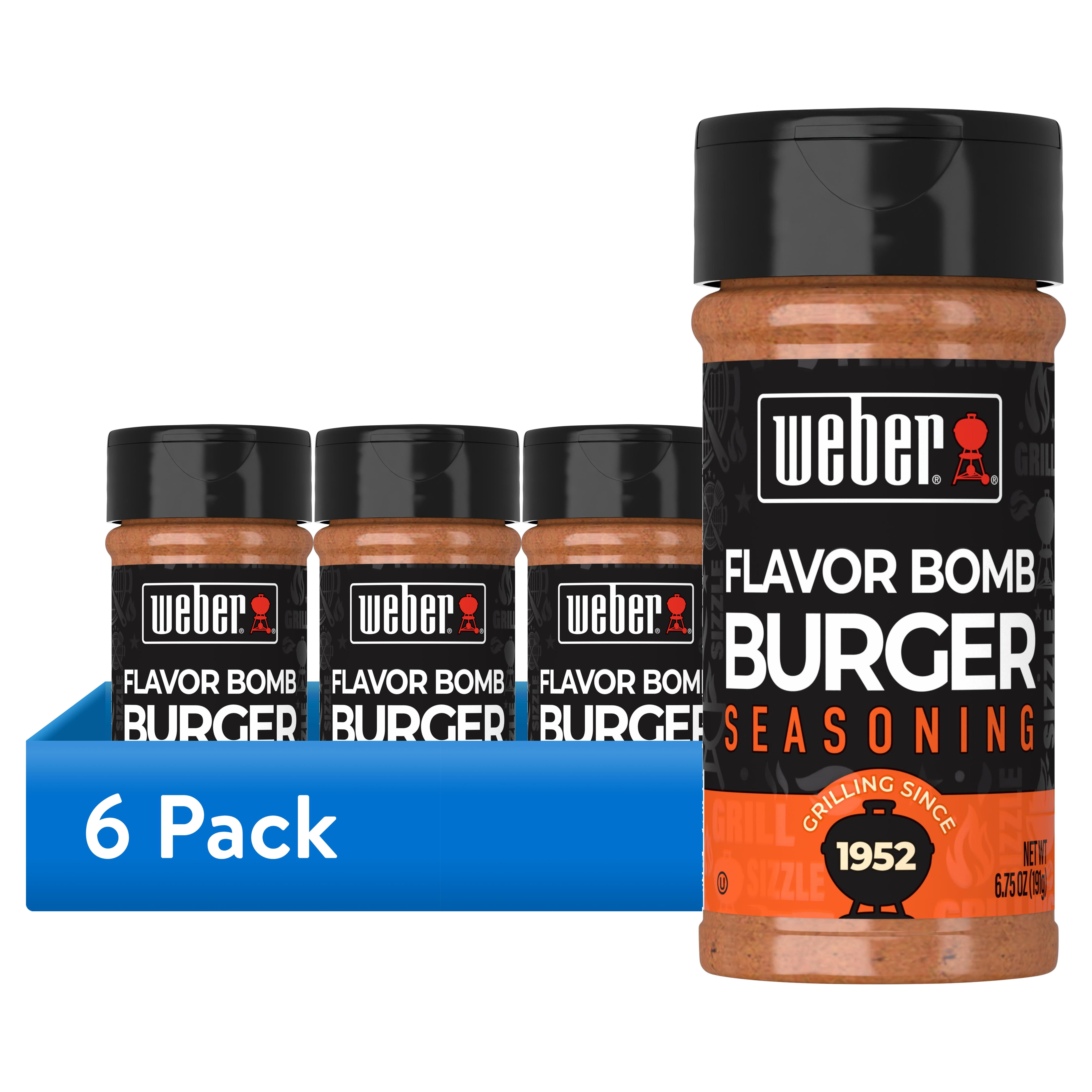 (6 pack) Weber Flavor Bomb Burger Seasoning, Gluten Free, 6.75 oz