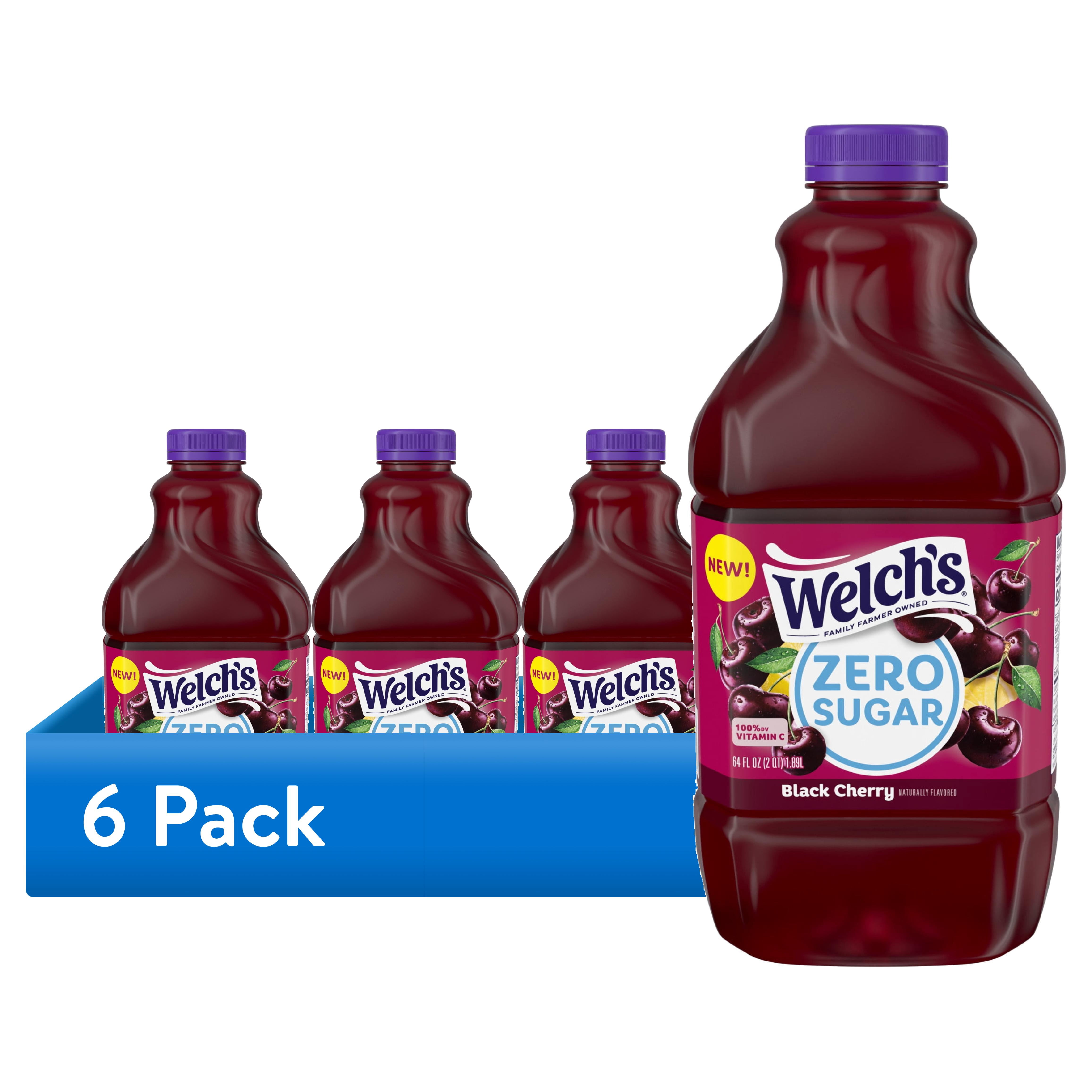 (6 pack) Welch's Black Cherry Zero Sugar Drink, 64 fl oz Bottle