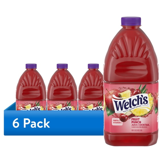(6 pack) Welch's Fruit Punch Juice Cocktail, 96 fl oz Bottle