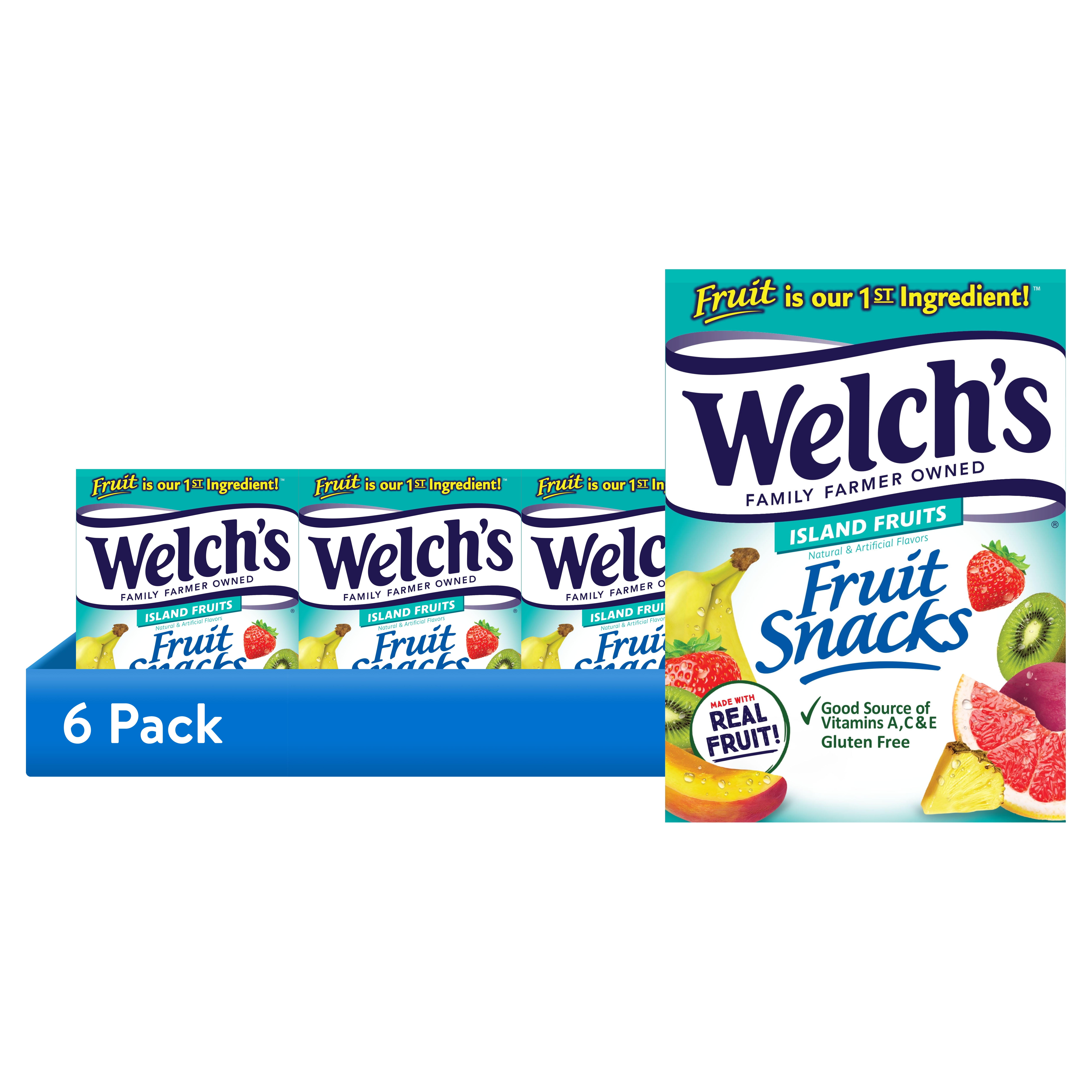 (6 pack) Welch's Fruit Snacks Gluten-Free Island Fruits Soft Fruit Snacks, .8 oz, 22 Count