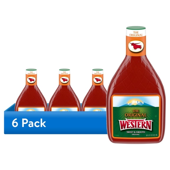 (6 pack) Western Original Sweet and Smooth French Salad Dressing, 36 fl oz