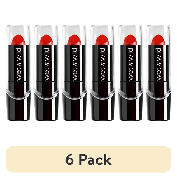 (6 pack) Wet n Wild Silk Finish Lipstick with Vitamins A & E and Aloe Vera - Cherry Frost