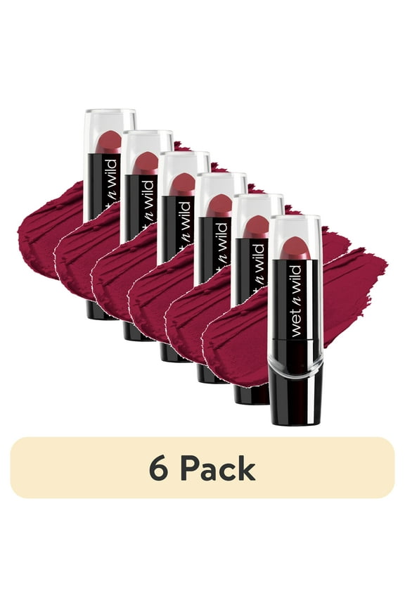 (6 pack) Wet n Wild Silk Finish Lipstick with Vitamins A & E and Aloe Vera - Just Garnet