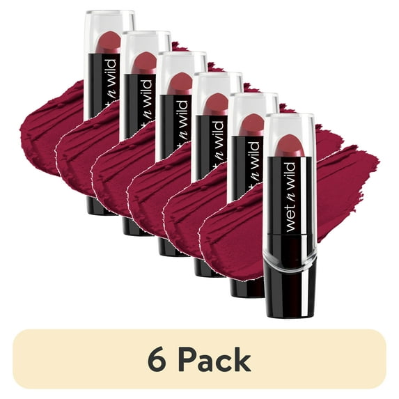 (6 pack) Wet n Wild Silk Finish Lipstick with Vitamins A & E and Aloe Vera - Just Garnet