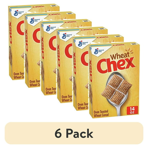 (6 pack) Wheat Chex Cereal Whole Grain, 14 oz