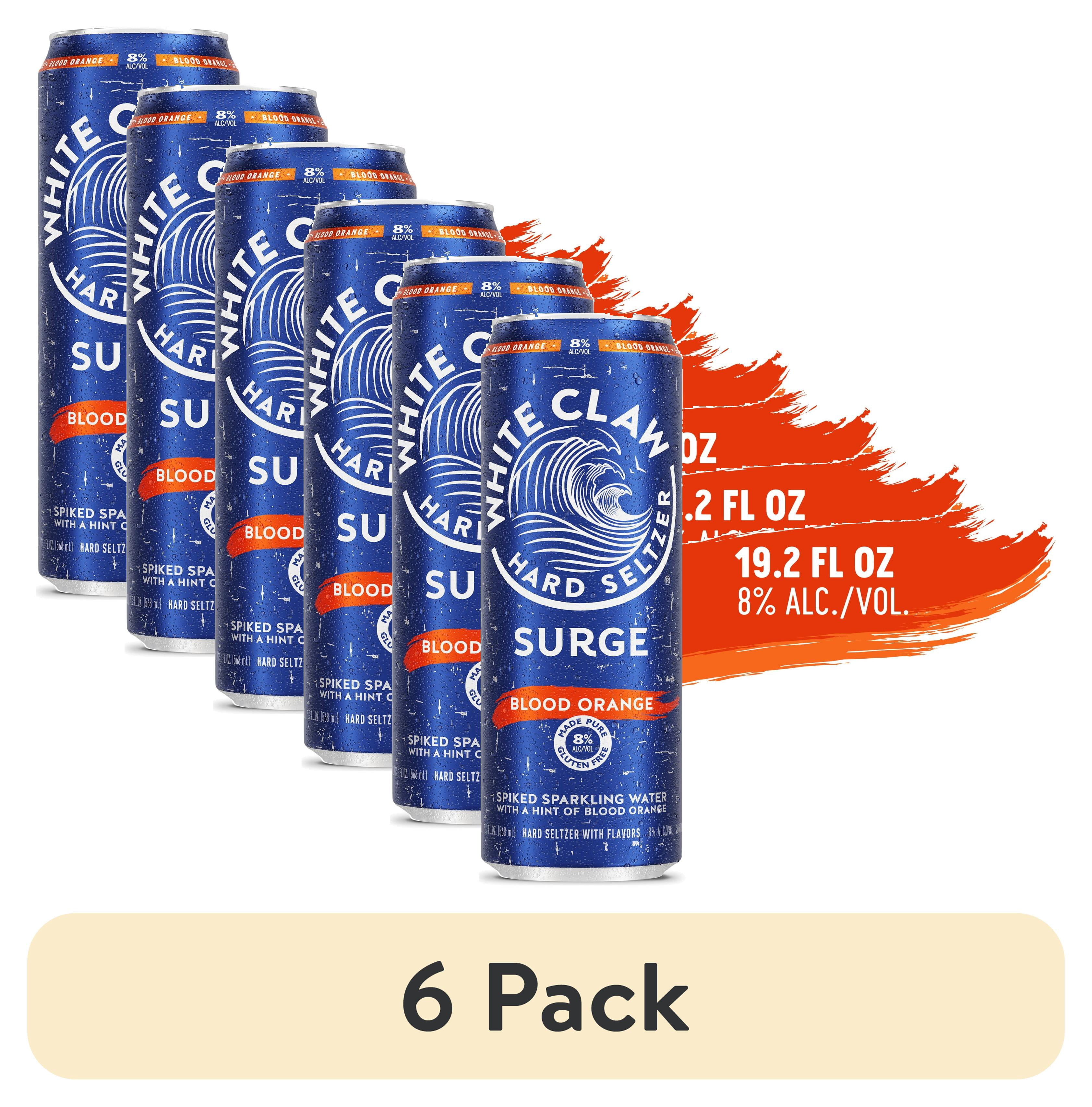 6 pack) White Claw Surge Hard Seltzer Blood Orange, 19.2 fl oz Can